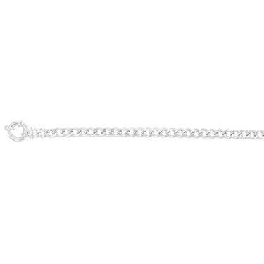 Sterling Silver 19.5cm Curb Boltring Bracelet