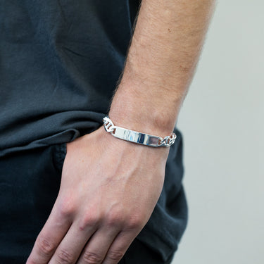 Sterling Silver 21cm Anchor ID Bracelet