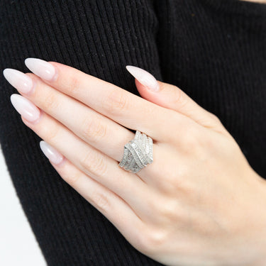 1.2 Carat Diamond Wave Ring in Sterling Silver