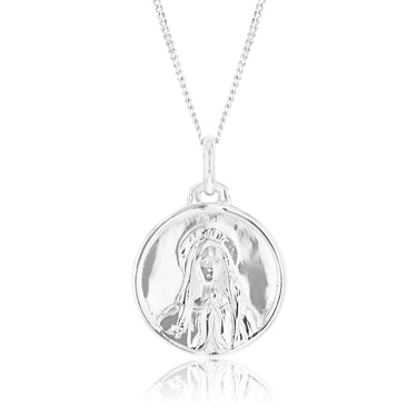 Sterling Silver Madonna Medallion Pendant