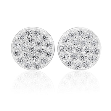 Sterling Silver Round Zirconia Stud Earrings