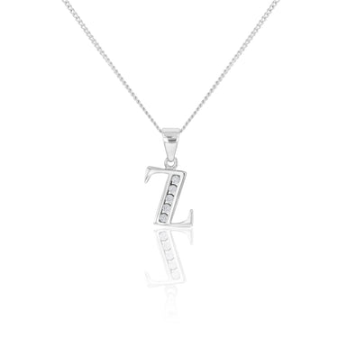 Sterling Silver Cubic Zirconia Initial "Z" Pendant