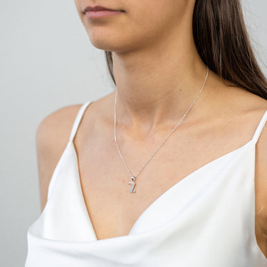 Sterling Silver Cubic Zirconia Initial "Z" Pendant