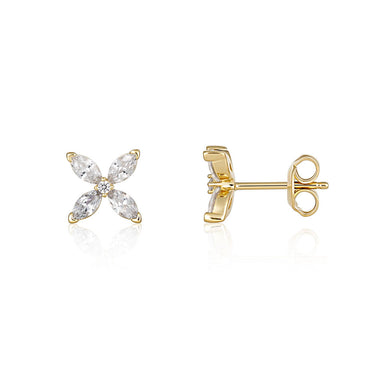 Georgini Heirloom Gold Plated Sterling Silver Favoured Stud Earings