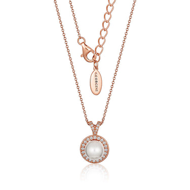 Georgini Heirloom Rose Gold Plated Sterling Silver Fresh Water Pearl Always Pendant
