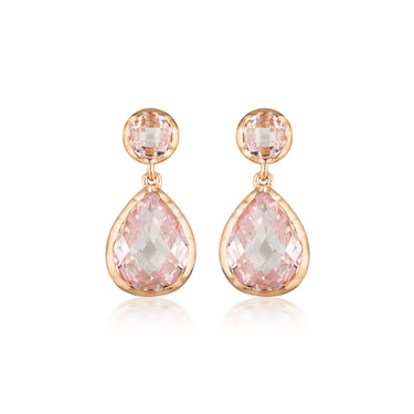 Georgini Luxe Rose Gold Plated Sterling Silver Pink Zirconia Nobile Earrings