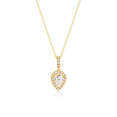 Georgini Luxe Gold Plated Sterling Silver Zirconia Splendore Pendant On Chain