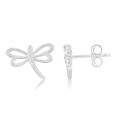 Sterling Silver Dragonfly Stud Earrings