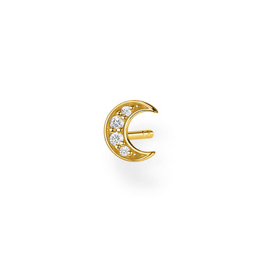 Gold Plated Sterling Silver Thomas Sabo Charm Moon Zirconia Stud * 1 Earring Only*