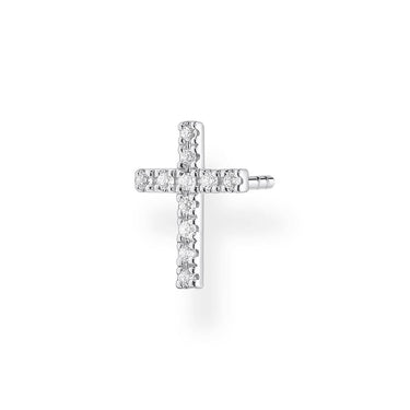 Sterling Silver Thomas Sabo Charm CLub Single Zirconia Cross Stud * 1 Earring Only*