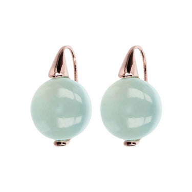 Bronzallure Rose Gold Plated Alba Aqua Chalcedony Earrings