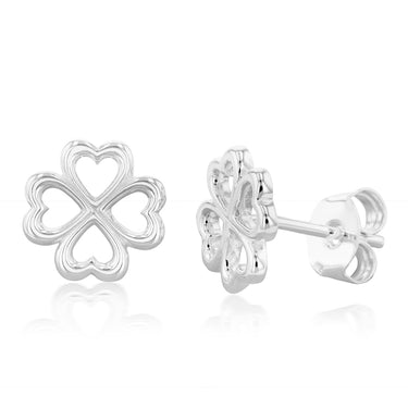 Sterling Silver 4 Leaf Clover Earrings