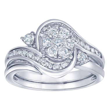 Luminesce Lab Grown 3/4 Carat Diamond 2-Ring set in Sterling Silver