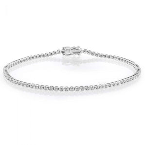 1/4 Carat Luminesce Lab Grown Diamond Silver Tennis Bracelet Length 17.5cm