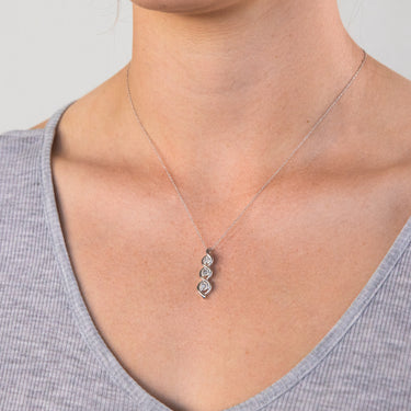 Silver Diamond Pendant on 45cm Chain