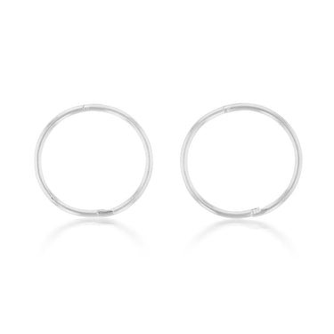 Sterling Silver Plain 16mm Sleeper Earrings