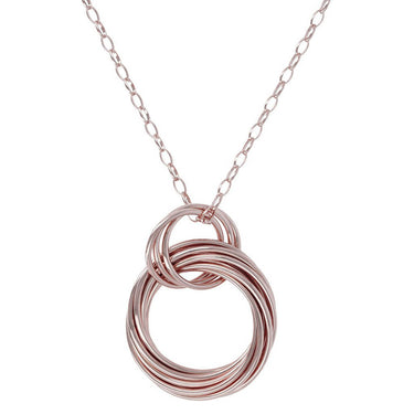 Bronzallure Purezza Rose Gold Plated Multicircle 91.4cm Pendant On Chain