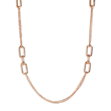 Bronzallure Purezza Rose Gold Plated 3Strand Oval Element Chain