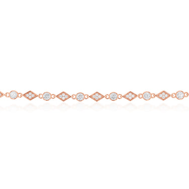 Rose Gold Plated Cubic Zirconia Fancy Choker Chain