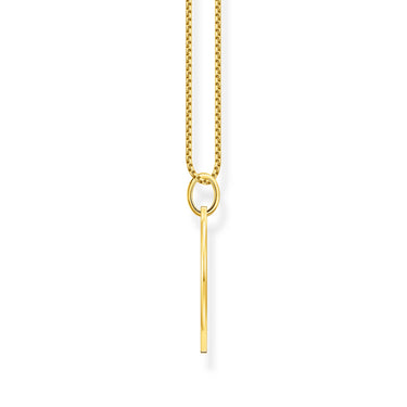 Thomas Sabo Engrav Gold Plated Sterling Silver Wide Tag CZ on 40-45cm Chain
