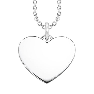 Thomas Sabo Engrav Sterling Silver CZ Heart Disc 40-45cm Chain