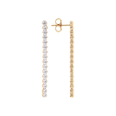 Bronzallure Gold Plated Sterling Silver CZ Drop Earrings