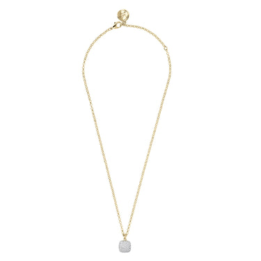 Bronzallure Gold Plated Sterling Silver CZ Square Pendant on 41cm Chain