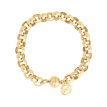 Bronzallure Gold Plated Sterling Silver Bel Links 19.1cm Bracelet