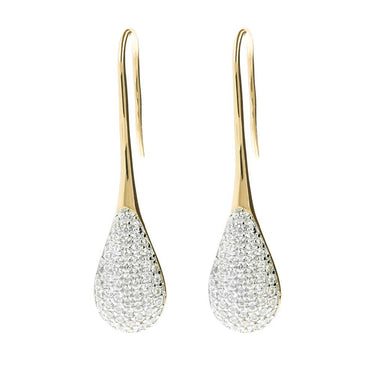 Bronzallure Gold Plated Sterling Silver CZ Tear Drop Earring