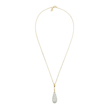 Bronzallure Gold Plated Sterling Silver CZ Tear Drop Pendant On 47cm Chain