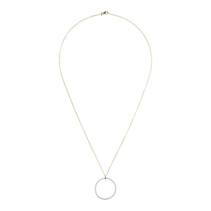 Bronzallure Gold Plated Sterling Silver CZ Large Circular Pendant On 91cm Chain