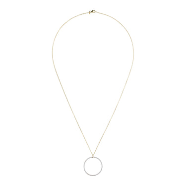 Bronzallure Gold Plated Sterling Silver CZ Large Circular Pendant On 91cm Chain