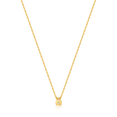 Ania Haie Gold Plated Sterling Silver Under Lock &Key Padlock Chain