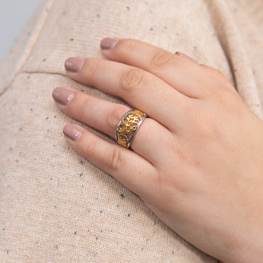 Gold Plated Sterling Silver Tree Of Life Band Ring
