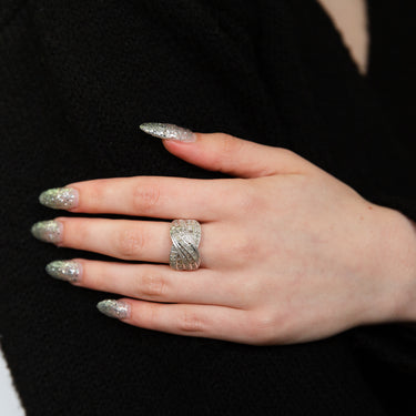 Sterling Silver 1.5 Carat Diamond Ring with Round Brilliant Cut Diamonds