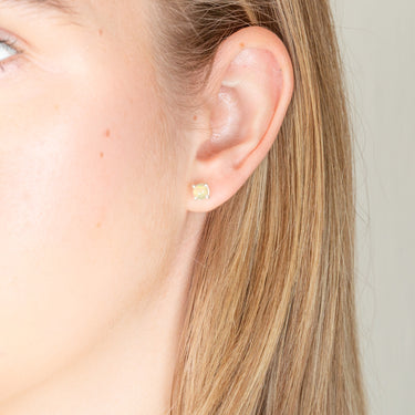 Sterling Silver 5mm Natural Solid Opal Round Studs