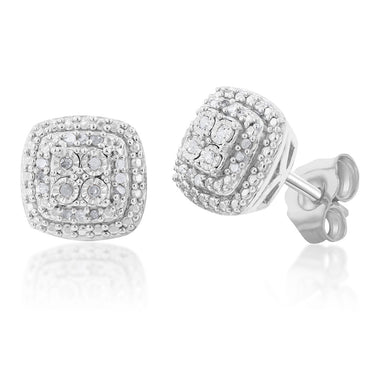 Silver 0.10 Carat Diamond Studs