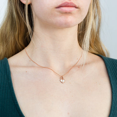 Rose Gold Plated Sterling Silver CZ On Lock On 45cm Chain