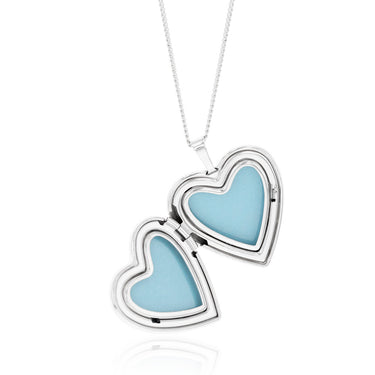 Sterling Silver Mother Of Pearl 20mm Heart Locket