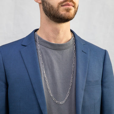 Sterling Silver Paper Clip 81cm Chain