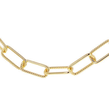 Sterling Silver Gold Plated Rectangle Twistlink 45cm Chain