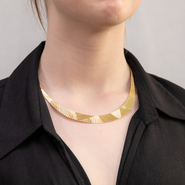 Sterling Silver Gold Plated Grad Cleopatra Dune 43cm Chain