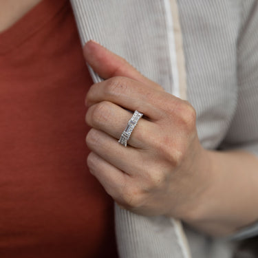 Sterling Silver Rhodium Plated Cubic Zirconia Fancy Ring