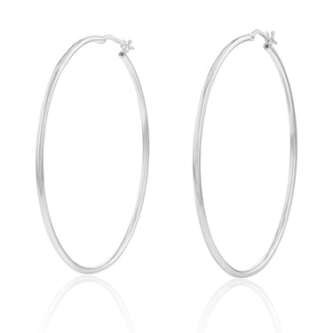 Sterling Silver Plain 50mm Hoop Earring