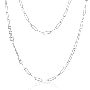 Sterling Silver Paper Clip 42+3cm Chain