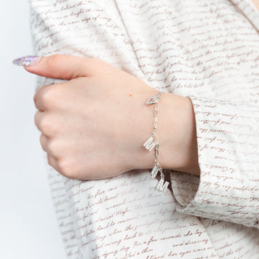 Sterling Silver Heart And Mum On 16+3cm Bracelet