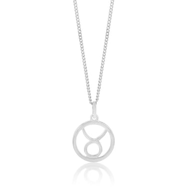 Sterling Silver Round Zodiac/Star Sign Tarus Pendant