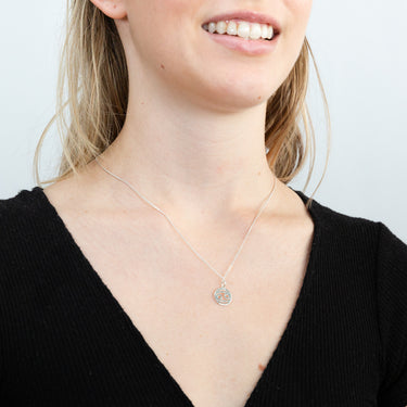 Sterling Silver Round Zodiac/Star Sign Cancer Pendant