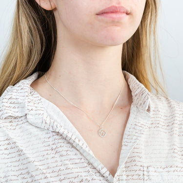 Sterling Silver Round Zodiac/Star Sign Capricorn Pendant