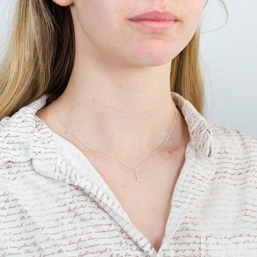 Sterling Silver Cubic Zirconia Initial "L" Pendant